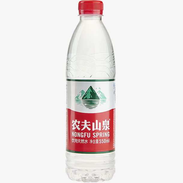 农夫山泉红盖饮用水单瓶免抠