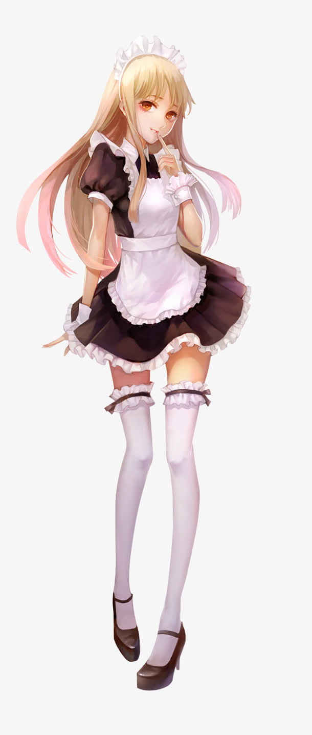 性感的女仆装少女免抠