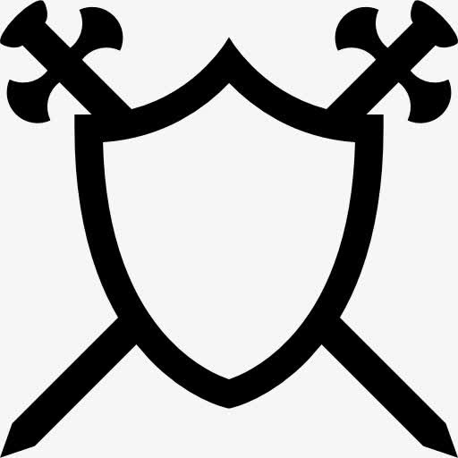 盾双剑交叉图标免抠