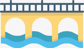 卡通河道桥梁图标免抠