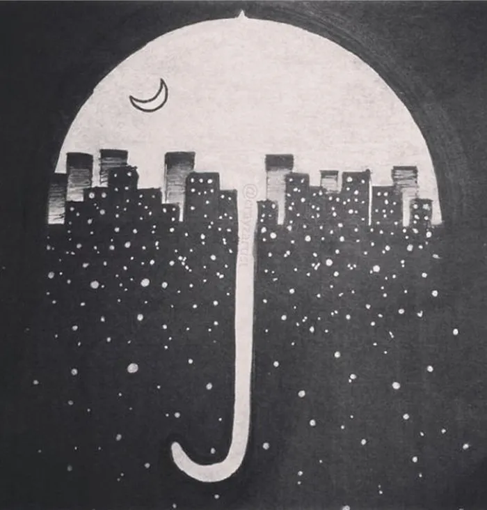 灰白色挡雨的伞高清