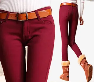 百搭保暖时尚牛仔裤冬日免抠