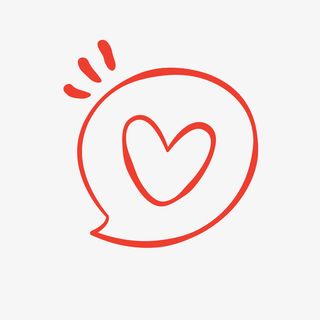 红色卡通爱心对话框揽免抠