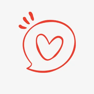 红色卡通爱心对话框揽免抠