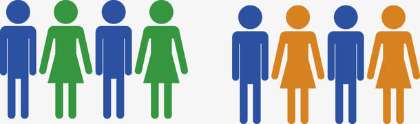 矢量创意设计人口性别对比图免抠