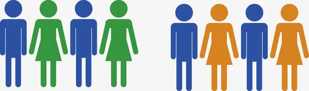 矢量创意设计人口性别对比图免抠