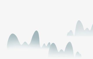 山，装饰，青色，花，卡通，矢量，古风免抠