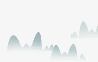 山，装饰，青色，花，卡通，矢量，古风免抠