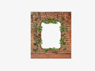 砖墙样式文本框PPT元素免抠