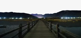 云南走婚桥夜景免抠