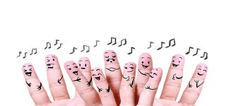 会唱歌的表情手指海报背景高清