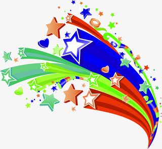 喷射的五彩星星免抠