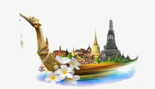 东南亚金沙岛旅游广告免抠