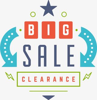 促销小清新英文标签免抠