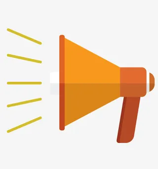 橘色矢量喇叭素材免抠