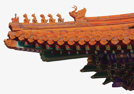 宫殿金色屋角素材免抠