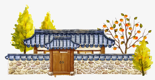 卡通中国古建筑免抠