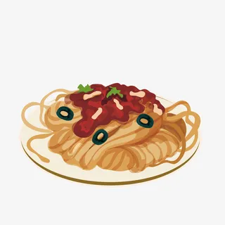 美味的炸酱面手绘图免抠