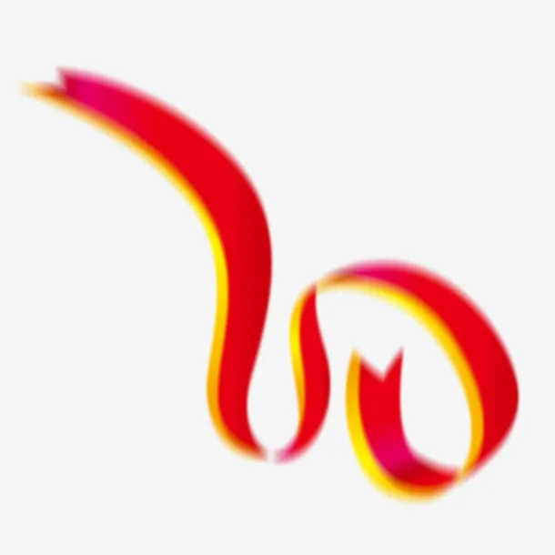 节日高清红色飘带免抠