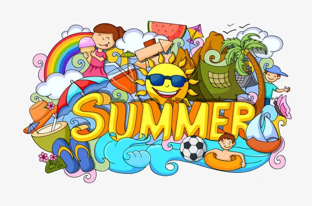 卡通夏日插画免抠
