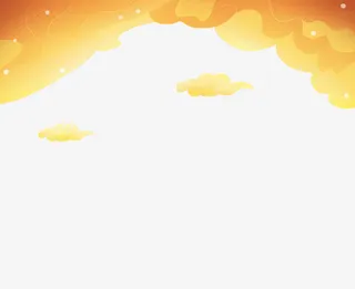 天空晚霞云朵手绘免抠