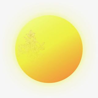 中秋节黄色渐变月亮花朵免抠