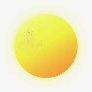 中秋节黄色渐变月亮花朵免抠