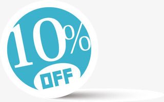 10%彩色折扣标签免抠