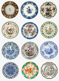 九个瓷盘儿免抠