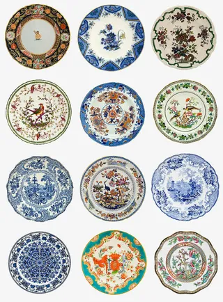 九个瓷盘儿免抠