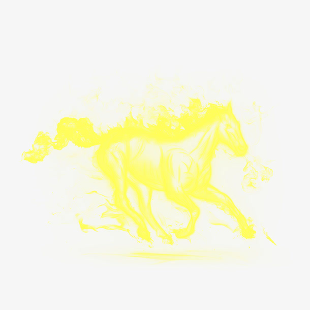 黄色水粉马背景素材