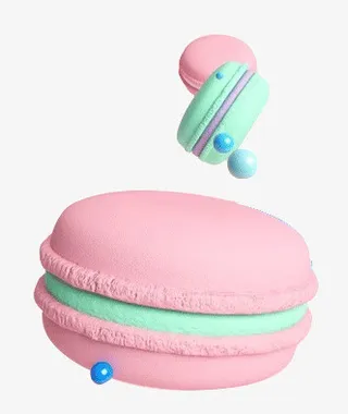 粉绿色清新漂浮马卡龙免抠