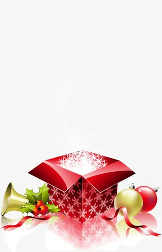 红色礼盒 矢量免抠