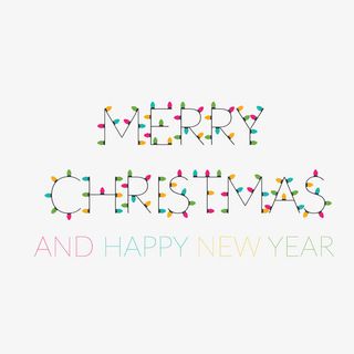 圣诞节彩灯艺术字免抠