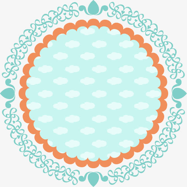 小清新花纹边框免抠