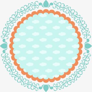 小清新花纹边框免抠