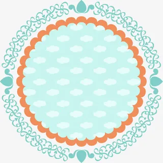 小清新花纹边框免抠