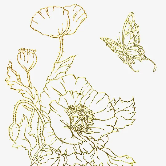 金色花朵免抠