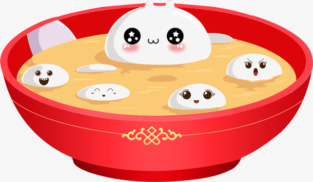 一碗可爱的汤圆正月十五元宵节免抠