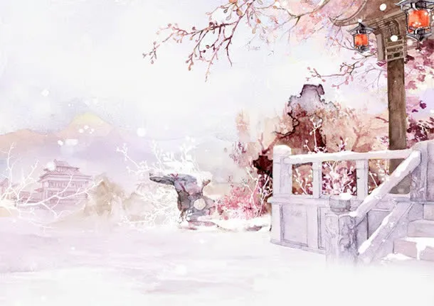 唯美古风插画免抠