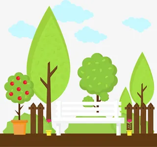 卡通果树林免抠