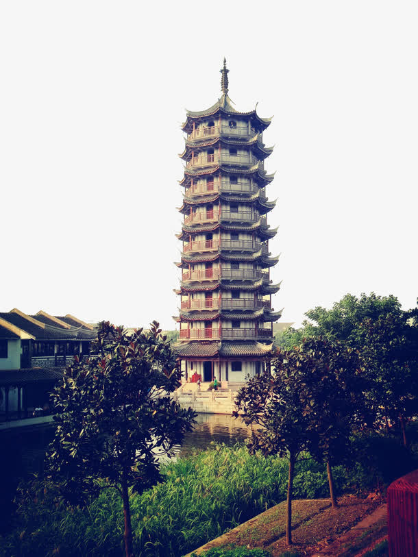周庄寺庙塔免抠