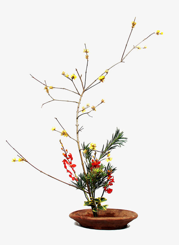 中式插花免抠