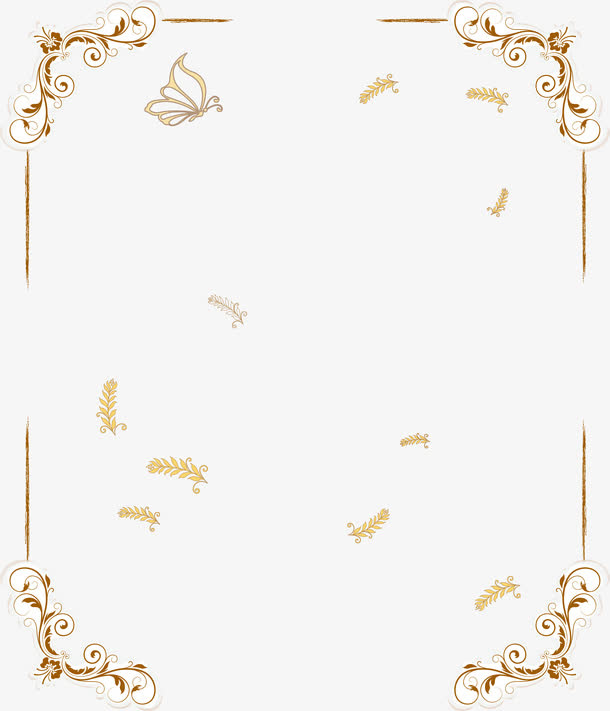复古花纹边框纹理免抠