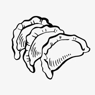 手绘卡通中国传统食物饺子免抠