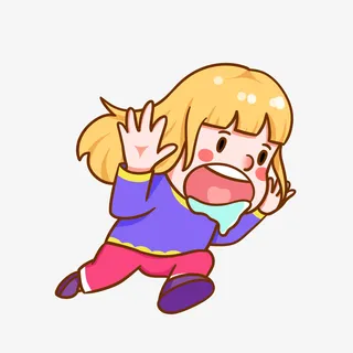 吃货女生开心流口水免抠