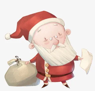 手绘插画圣诞老人免抠