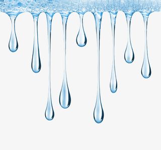 蓝色水滴状粘液强力胶实物免抠装饰效果特效元素