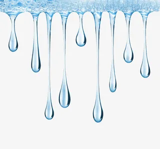 蓝色水滴状粘液强力胶实物免抠装饰效果特效元素