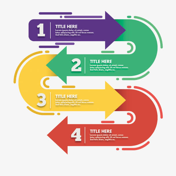 彩色箭头模板图片免抠